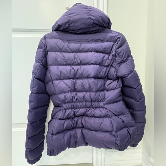 Authentic Moncler Purple Peplum Hooded Coat Women’s Size 2 - Picture 2 of 13